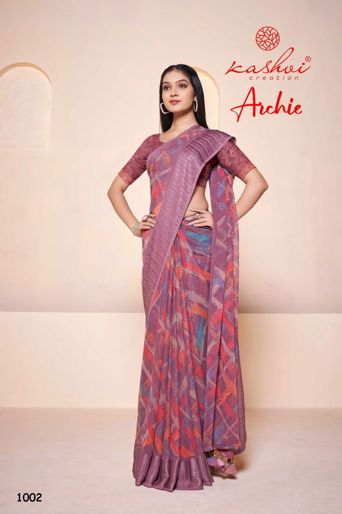 Archie By Kashvi Georgette Printed Sarees Catalog 